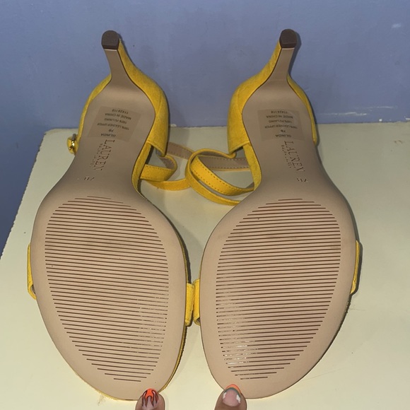 LAUREN Ralph Lauren yellow strappy  heels - Picture 5 of 5